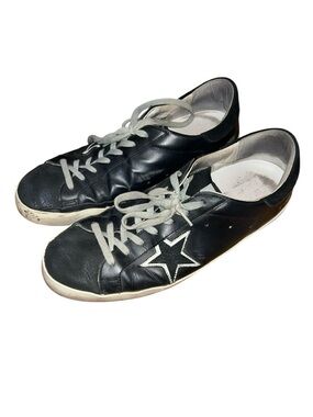 Golden Goose | Super-Star Mixed Leather Low-Top Sneakers with Metallic Piping